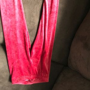 Girls red velour pants